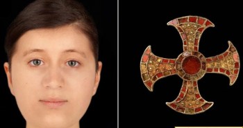 Phục dựng gương mặt thiếu nữ 1.300 năm đeo thánh giá vàng
