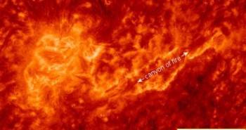 "Rãnh lửa" sâu 20.000km xuất hiên trên bề mặt Mặt trời